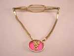 Elk's Red Acrylic Square Snake Chain Vintage Anson Pendant Tie Bar Clip. Fixed Price $31.49.