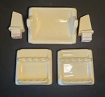 Ceramic Stylon Bathroom Wall Fixture Salvaged Yellow Tp Towel, Tooth Brush. Fixed Price $30.00.