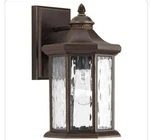 Progress Lighting Lantern Sconce 15.5"X7.13"X8.12" 1-LIGHT Bronze Water Glass. Fixed Price $108.00.