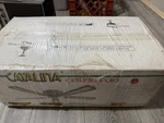 52 Inch Catalina Dual Mount Ceiling Fan For Bright Brass With Light Kit & Pull. Fixed Price $75.00.
