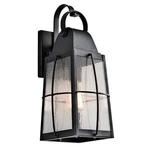 Kichler Tolerand 18" Outdoor Wall Lantern Black Seeded Glass Sconce 49553BKT. Fixed Price $45.50.