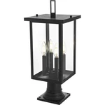 Pole 4 Light Fixture Large Outdoor Black Porch Patio Walkway Lantern Lamp 21". Fixed Price $152.96.