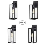 Hukoro Martin 17.25 In. Matte Black Hardwired Outdoor Wall Lantern Sconce 4-PACK. Fixed Price $65.25.