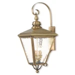 Livex Cambridge 4 Light Outdoor Wall Lantern, Brass/clear Water 2036-01. Fixed Price $1349.96.