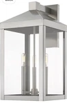 Livex Lighting 20585-91 Three-light Outdoor Wall Lantern Brushed Nickel 22 Inch. Fixed Price $255.95.