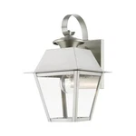 Livex Wentworth 1-LIGHT Outdoor Wall Lantern, Nickel/clear Glass, 27212-91.. Fixed Price $146.92.