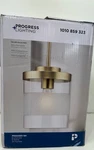 Progress Lighting Pellum 1-LIGHT Gold Mini Pendant Clear Glass W/ Etched Accent. Fixed Price $38.60.