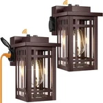 2-PACK Outdoor Porch Lights With Outlet,dusk To Dawn Modern Wall Ligh.... Fixed Price $83.28.