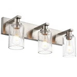 Brushed Nickel Bathroom Vanity Over Mirror, 3-LIGHTS Metal Wall Lightin.... Fixed Price $165.16.