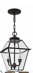 Livex Matte Black Pendant Lantern, 3-LIGHT Glass Fixture, Indoor/outdoor. Fixed Price $37.99.