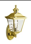 Nib Kichler 9713PB Bay Shore 1-LIGHT 20" Large Outdoor Wall In Polished Brass. Fixed Price $399.00.