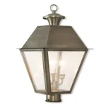 Livex Mansfield 3 Light Outdoor Post Top Lantern, Pewter/seeded 2169-29. Fixed Price $645.96.