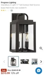 Progress Lighting P560176-031 Grandbury 2 Outdoor Large Wall Lantern. Fixed Price $145.00.