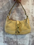 Y2K Coach Pebble Leather Bag Hampton Purse 10284 Clasp Light Yellow/tan. Fixed Price $125.00.
