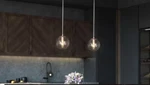 Two Pack Of Uolfin Modern Globe Pendant Light Gold Round Seeded Glass Shade. Fixed Price $74.99.