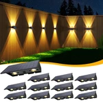 Ugdluck Solar Fence LIGHTS12PACK Outdoor Warm White Up Down Wall. Fixed Price $120.07.