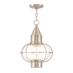 Livex Newburyport Light Outdoor Pendant Lantern, Nickel/clear 26906-91. Fixed Price $499.96.