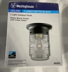 Westinghouse Light Fixture Black Outdoor Ceiling 66919. Fixed Price $9.14.