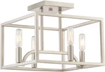 Designers Fountain Uptown 4 Semi-flush Ceiling Light, Satin Platinum,. Fixed Price $59.95.