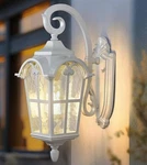 Emliviar Outdoor Wall Lantern Light 17.5 White Aluminum Sconce W/ Water Glass. Fixed Price $51.72.