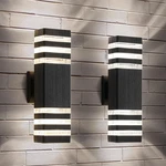 Modern 3-LAYER Black Outdoor Wall Lights, IP65 Waterproof, 2 Pack. Fixed Price $106.99.