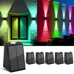6 Pack Color Changing Solar Wall Lights Outdoor Waterproof Up And Down 2 Led .... Fixed Price $69.06.