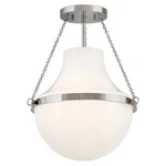 Hinkley Lighting Collins 1LT 18" Semi-flush Mount, Nickel/cased Opal 46891PN. Fixed Price $449.00.