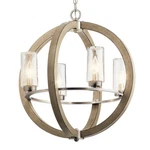 Kichler 49791 Grey Grand Bank 4-LIGHT 20"W Outdoor Globe Chandelier. Fixed Price $233.01.