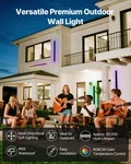 Vevor 39.4" Modern Rgb Outdoor Wall Lights 2PCS, Dimmable, IP65, W/ Remote. Fixed Price $125.99.