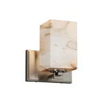 Justice Alabaster Rocks Wall Sconce In Brushed Nickel ALR-8441-15-NCKL-LED1-700. Fixed Price $198.40.