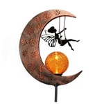 Teresa's Collections Solar Lights Outdoor For Garden Decor, 39" Metal Moon. Fixed Price $51.59.