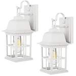 Tobusa 2-PACK Outdoor Wall Lanterns, 100% Aluminium, Bulbs Not Included White. Fixed Price $65.23.