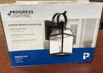 Progress Canton Heights 1-LIGHT 12.75IN Matte Black Outdoor Wall Lantern B113. Fixed Price $17.98.
