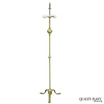 Antique Spanish Renaissance Gothic Green Iron & Brass Tripod Pole Floor Lamp. Fixed Price $850.00.