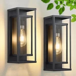 Modern 14" Black Outdoor Wall Lights Waterproof Lanterns For Porch & Garage 2-. Fixed Price $99.99.
