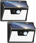 Peasur 2 Solar Lights Outdoor Motion Sensor, 140 Led Pack, Black Frame. Fixed Price $28.45.