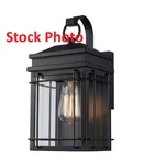 Hampton Bay Broward 13" 1-LIGHT Black Outdoor Hardwired Wall Lantern Sconce. Fixed Price $64.99.