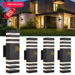 Dastor Dusk Dawn Outdoor Wall Lights, Up And 3 LAYER-4 Pack, Black. Fixed Price $216.99.