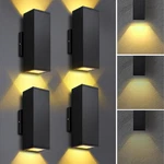 Dakaful Dimmable Wall Lights Outdoor 4 Packs Integrated Led Square Up Down 12W. Fixed Price $195.75.