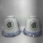 Vintage Glass Globe Floral Wall Sconce Ruffled Shades 2" Fitters. Fixed Price $19.99.
