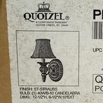 Pair Quoizel Wall Sconces Brass Tone Beige Fabric Shade PK8701ST New Open Box. Fixed Price $108.25.