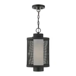 Livex Nottingham 16.9" 1-LT Outdoor Pendant Lantern, Black/mesh/opal 20687-14. Fixed Price $439.96.