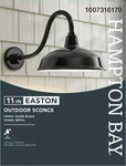 Hampton Bay Easton 11 In. 1-LIGHT Glossy Black Wall Sconce Steel Shade. Fixed Price $34.99.