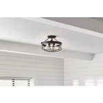 Hampton Bay Southbourne 15.5 In 3-LIGHT Matte Black Semi Flush Mount. Fixed Price $62.29.