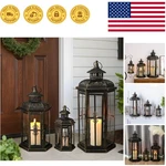 Set Of 3 Vintage Metal Candle Lanterns - Perfect For Indoor & Outdoor Elegance. Fixed Price $159.99.
