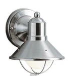 Kichler Seaside 1-LIGHT Brushed Nickel Outdoor Sconce With Glass Globe. Fixed Price $49.99.