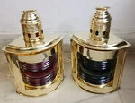 Nautical Oil Lamps Polish Brass Finish Port & Starboard Lanterns Home Wall Decor. Fixed Price $142.27.