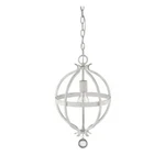 Acclaim Lighting IN11340 Country White Callie Single 12"W Crystal Pendant. Fixed Price $129.00.