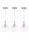 (3-PK) Faymart By Hukoro 1-LIGHT Mini Pendant Brushed Nickel 3PJP122-BN. Fixed Price $59.99.