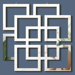 Weysat Wall Mount Home Mirror, 2 Pieces Silver Square Decorative For Bedr. Fixed Price $28.72.